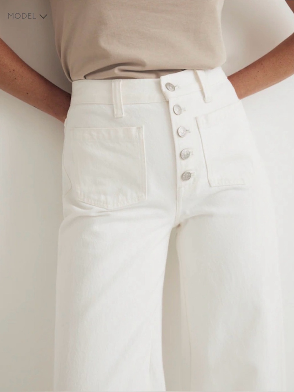 Madewell High-Rise Wide-Leg White Women's Jeans size 28